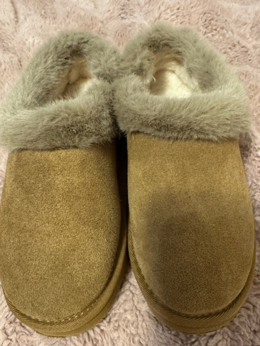 Cozy Faux Fur Lined Suede Slippers
